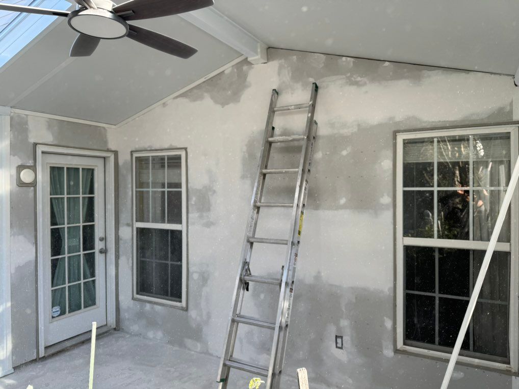Converted exterior home wall from siding to interi