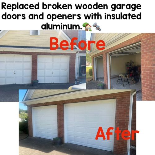 Excellent work replacing my old wooden garage door