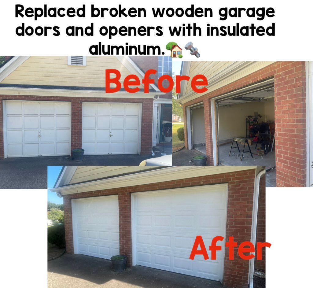 Excellent work replacing my old wooden garage door