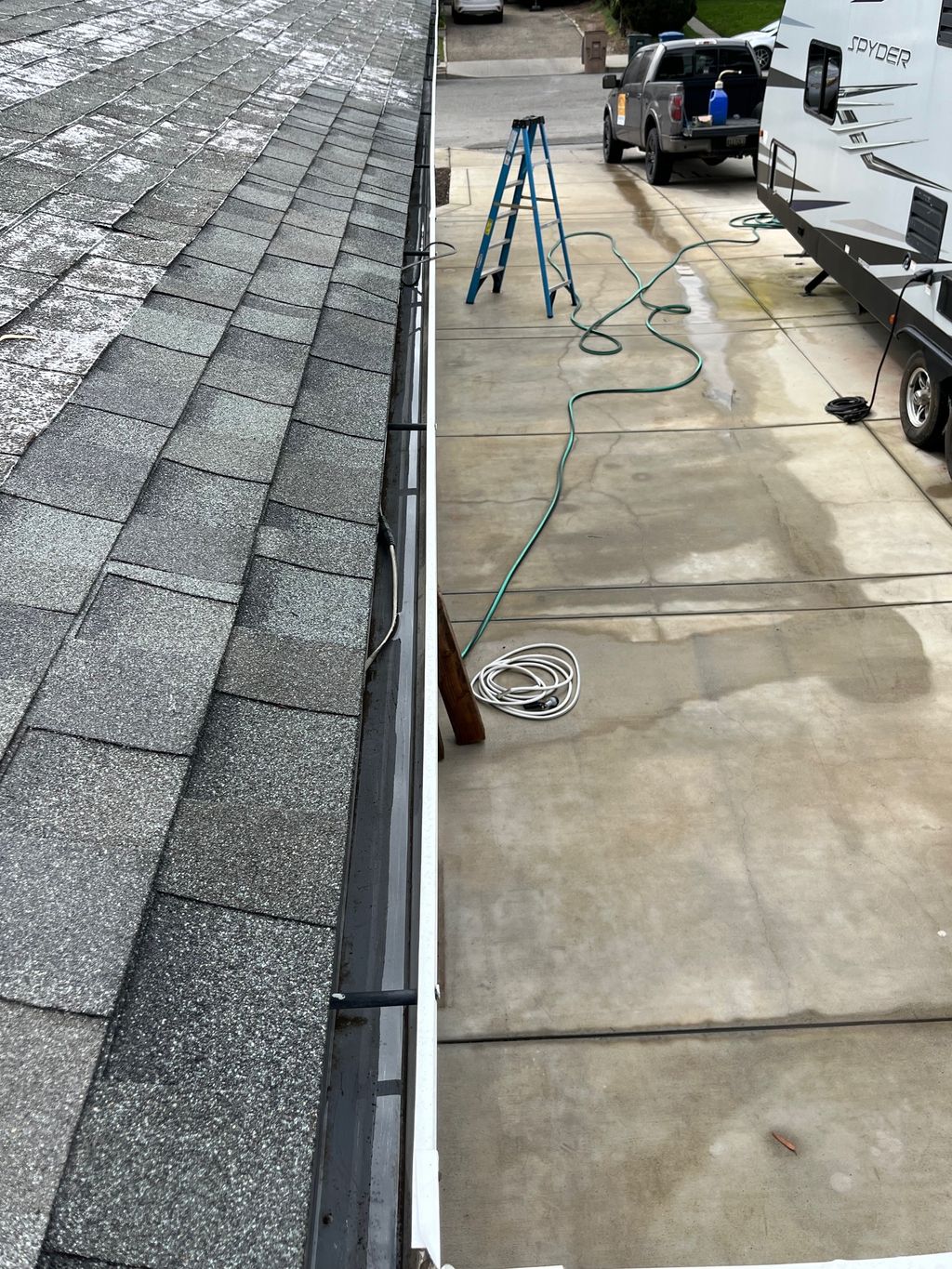 after gutter cleaning