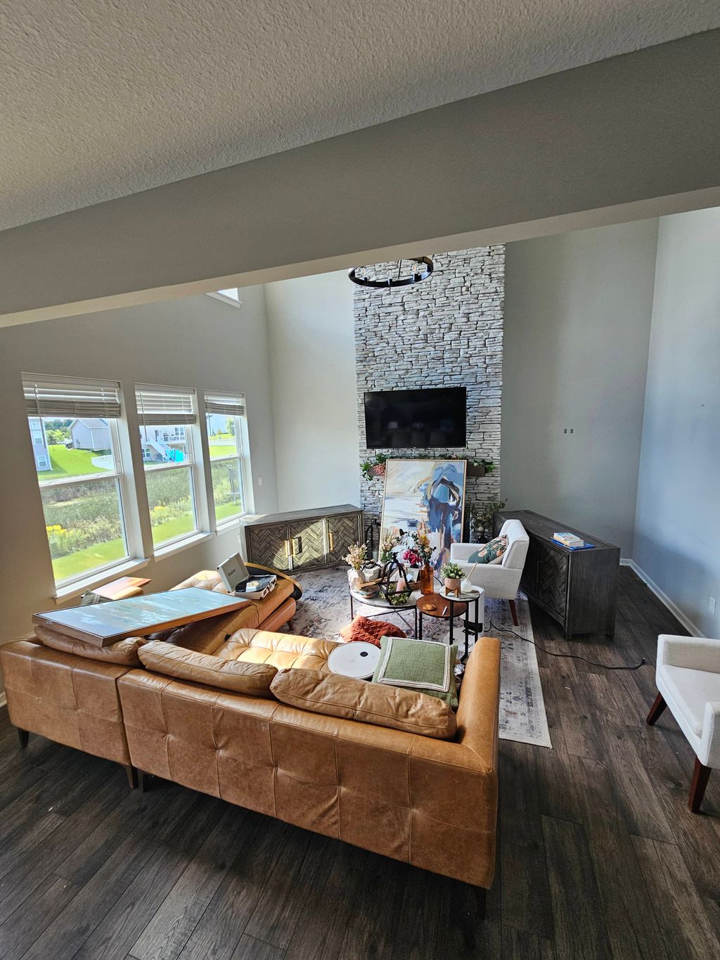 Painting 20 foot accent walls. 