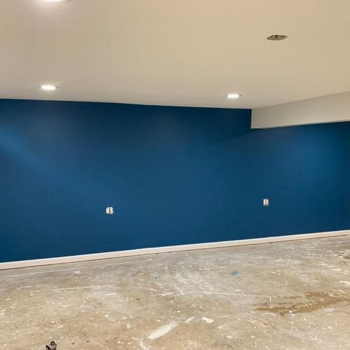 Full basement painting and trim install 