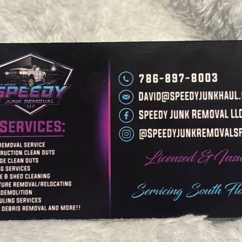 Speedy Junk Removal did a fantastic job! They were