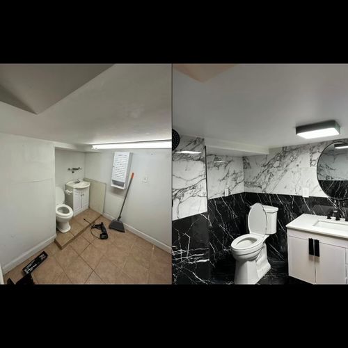 Before and after of our most recent remodeling pro