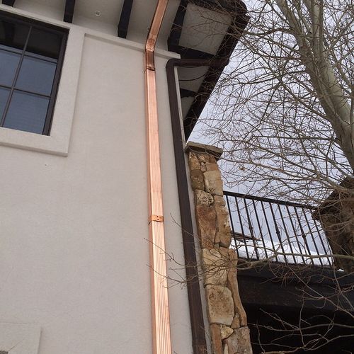 Radon System W/ Copper Downspout Vent Pipe