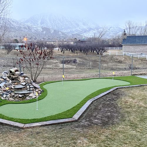 We love our water feature and our putting green! I