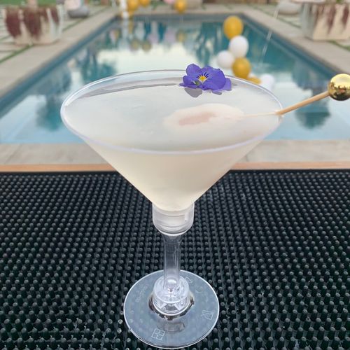 Lychee martini served with the Nobu recipe in mind