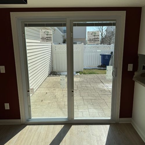 Tim installed this brand new sliding glass door wi