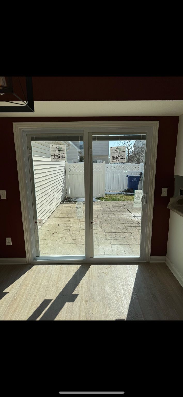 Tim installed this brand new sliding glass door wi