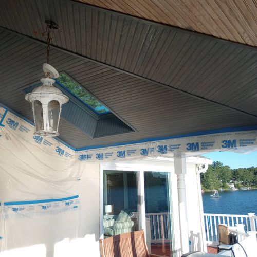 staining the porch ceiling 