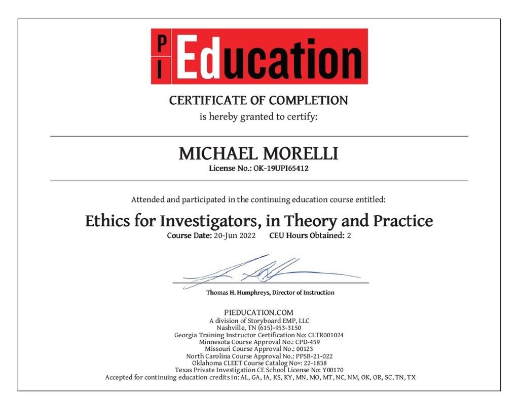 Ethics for Investigators 