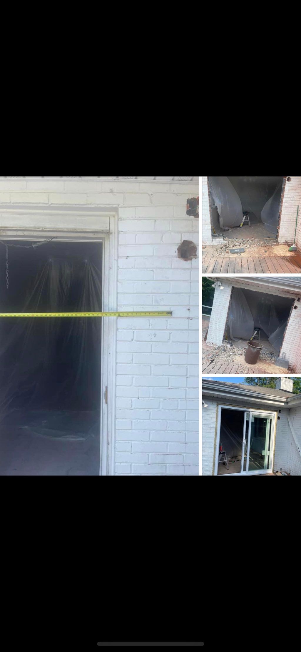 Open wall to stalled slinging Door