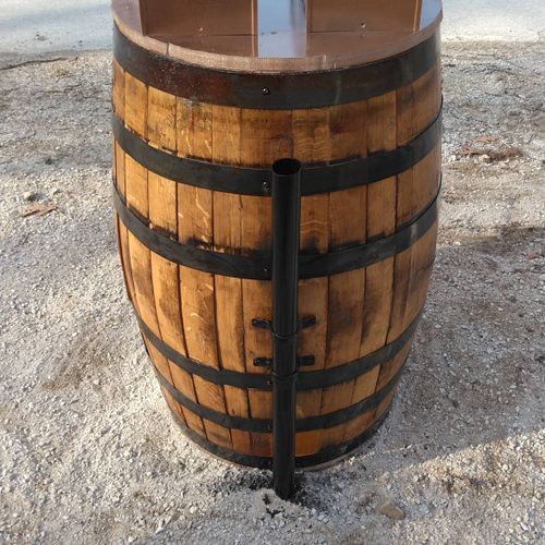 Custom whiskey barrel mailbox, fabricated and inst