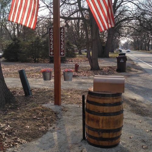 Custom flagpole fabricated and installed by us.