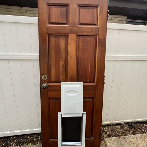 Dog door installation