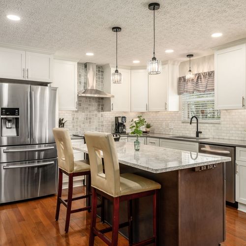 Fresh kitchen redo with added storage.