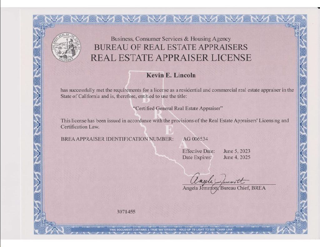 Certified General Real Estate Appraiser