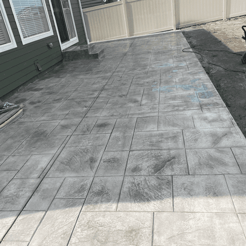 Stamped Concrete Patio. Awesome hangout area for f