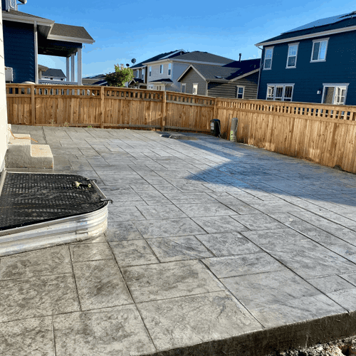 Stamped Concrete Patio. Awesome hangout area for f