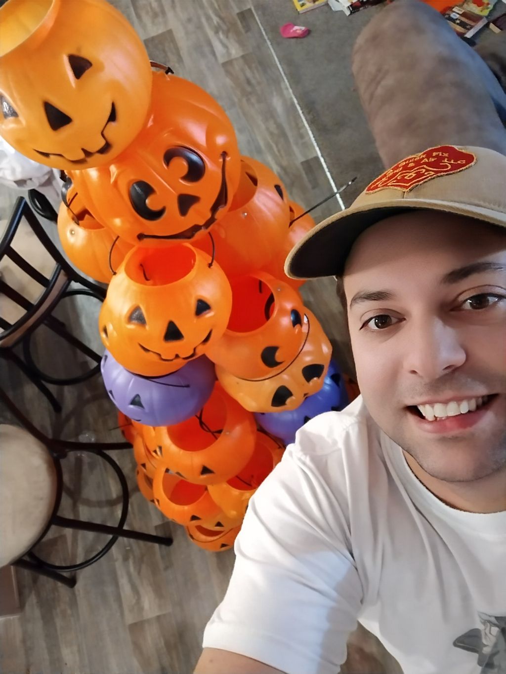 David Bland - Me as I completed the pumpkin tower 