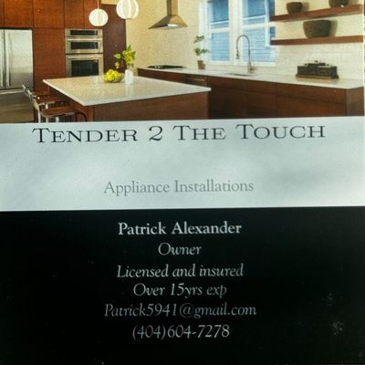 Avatar for Tender 2 The Touch installations llc