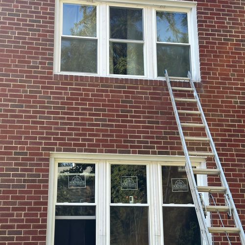 Double hung vinyl window low E glass installation 