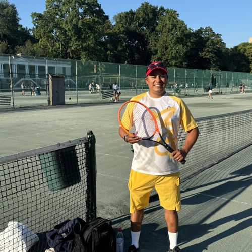 NYC Central Park tennis courts. Beautiful atmosphe