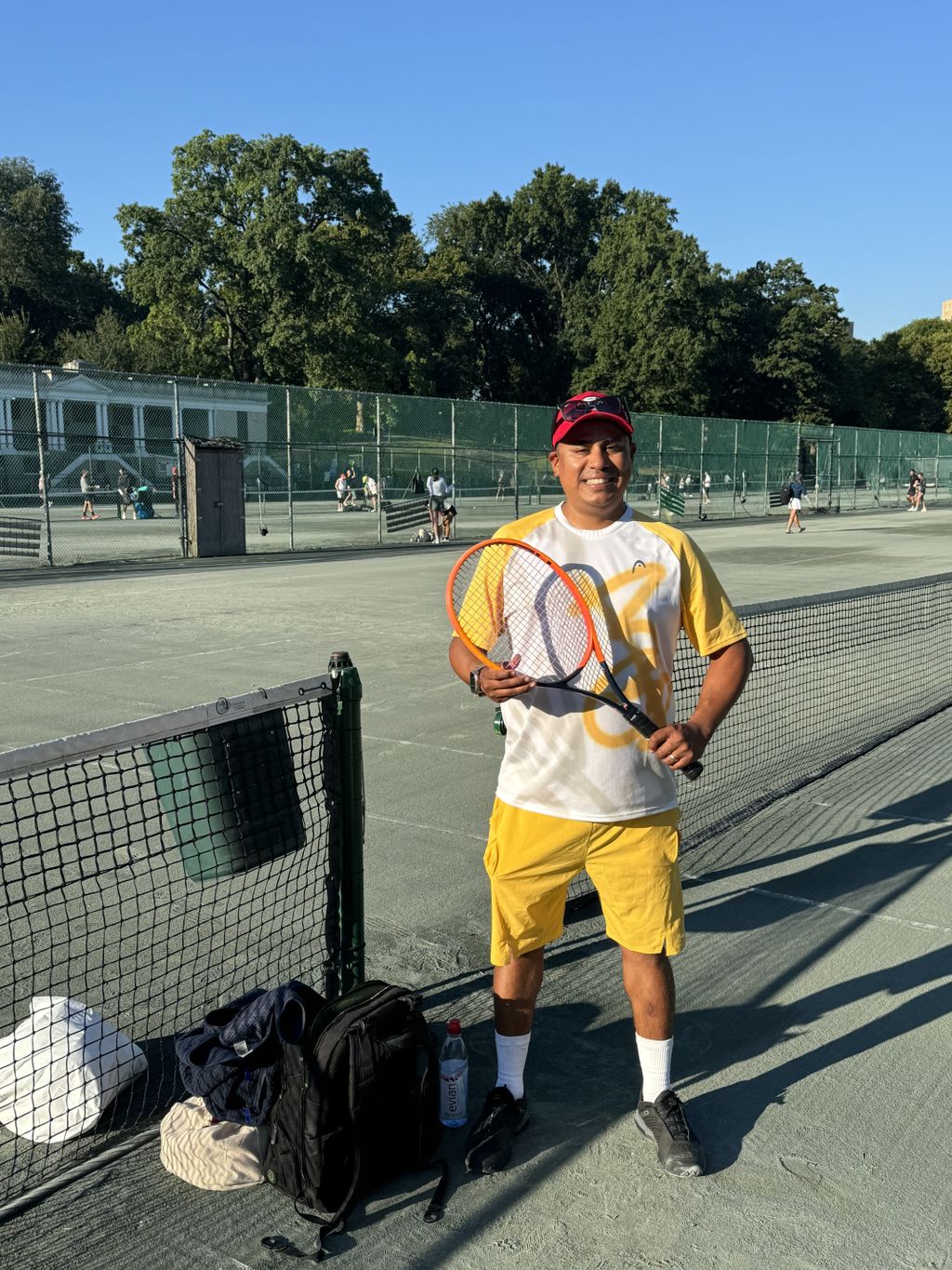 NYC Central Park tennis courts. Beautiful atmosphe