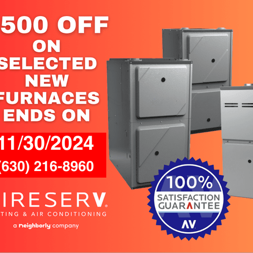 $500 OFF on Selected Furnaces