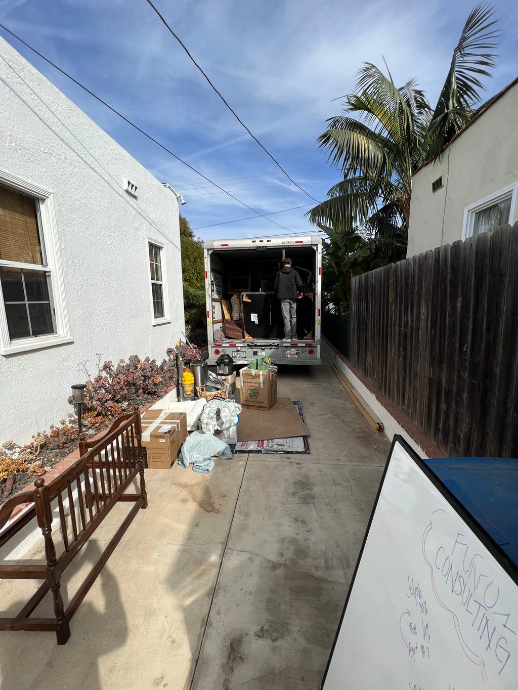 Unloading of truck for move in, and placing items 