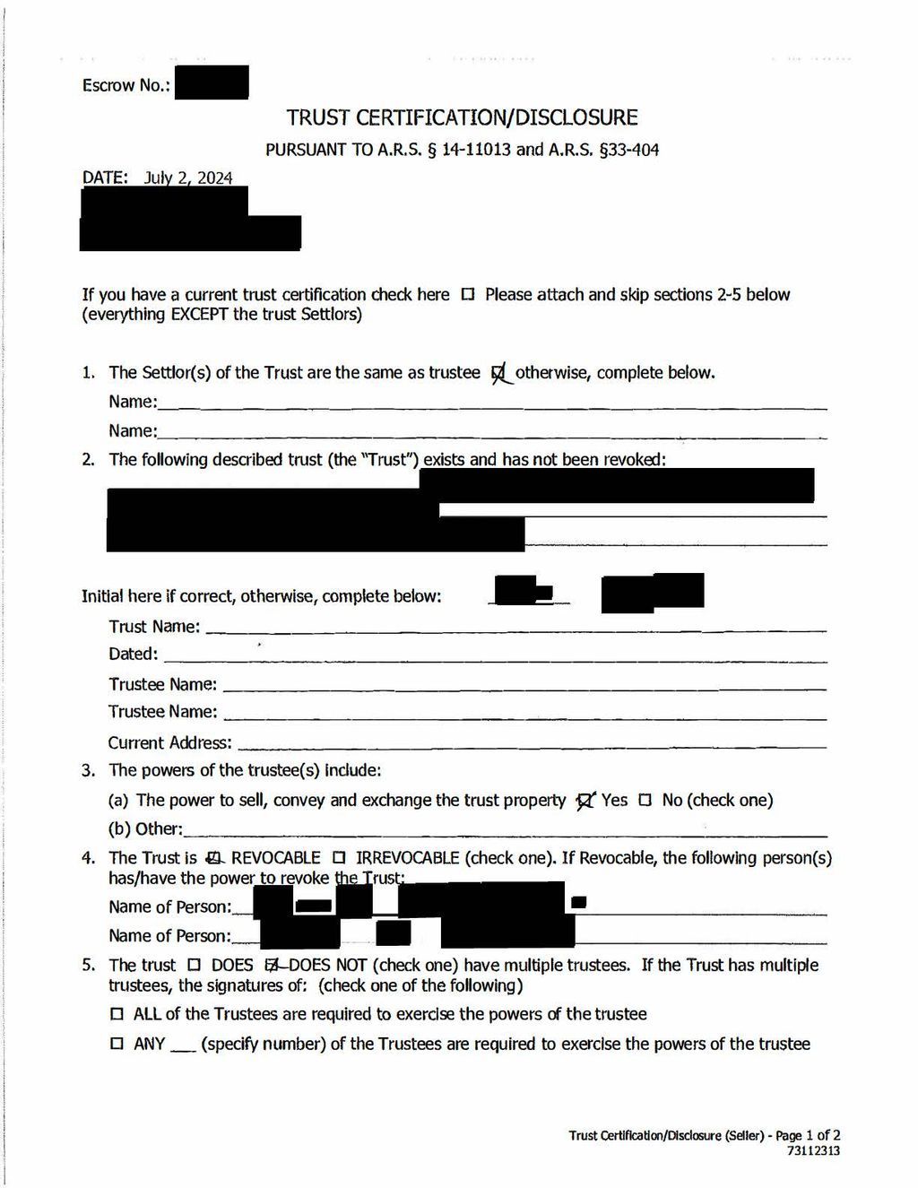 We can help you with your Trust Documents