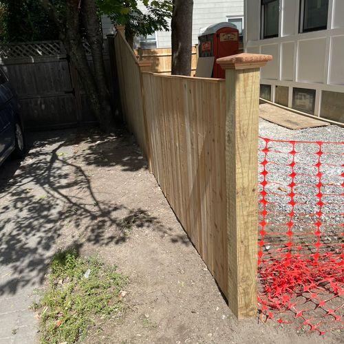 Wood fence project done a month ago in Cambridge M