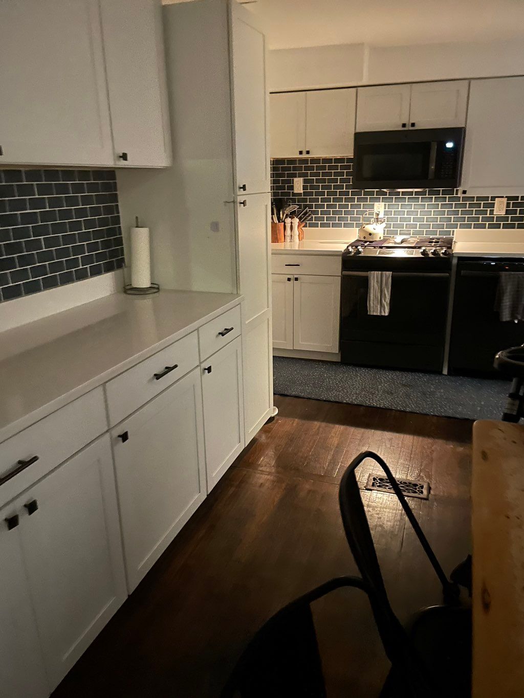 Full kitchen Reno. Removed wall, installed cabinet