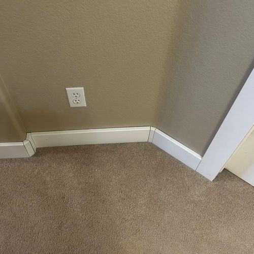 Base molding and trim installation 