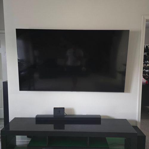 TV wall mounting and wire concealment + TV stand a