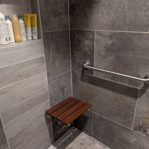 shower seat and bat install