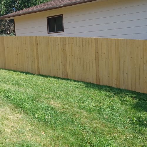 pine privacy on steel posts