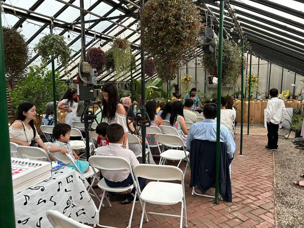 Our recital in a greenhouse 