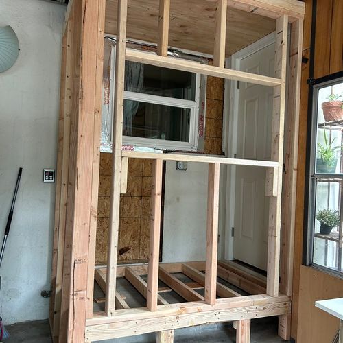 Need more room? No problem) frame for new closet, 