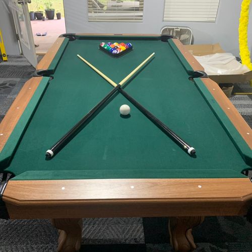 Tarik helped me with the pool table setup and did 