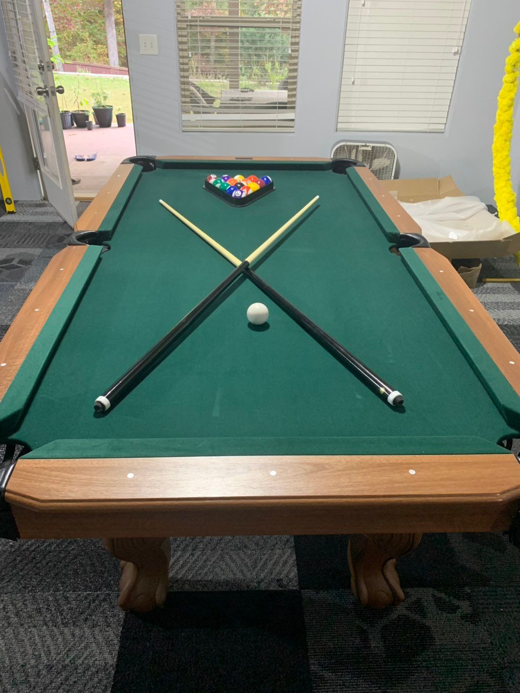 Tarik helped me with the pool table setup and did 