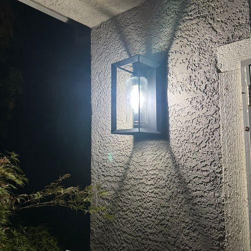 Updated an old porch light, 65 bucks. Looks much m