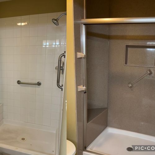 Before/After - Onyx shower and accessories.