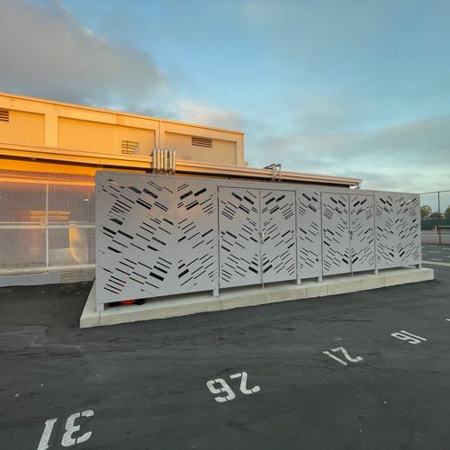 Newly painted trash enclosure at Rosemead High Sch