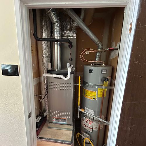 System install downstairs closet