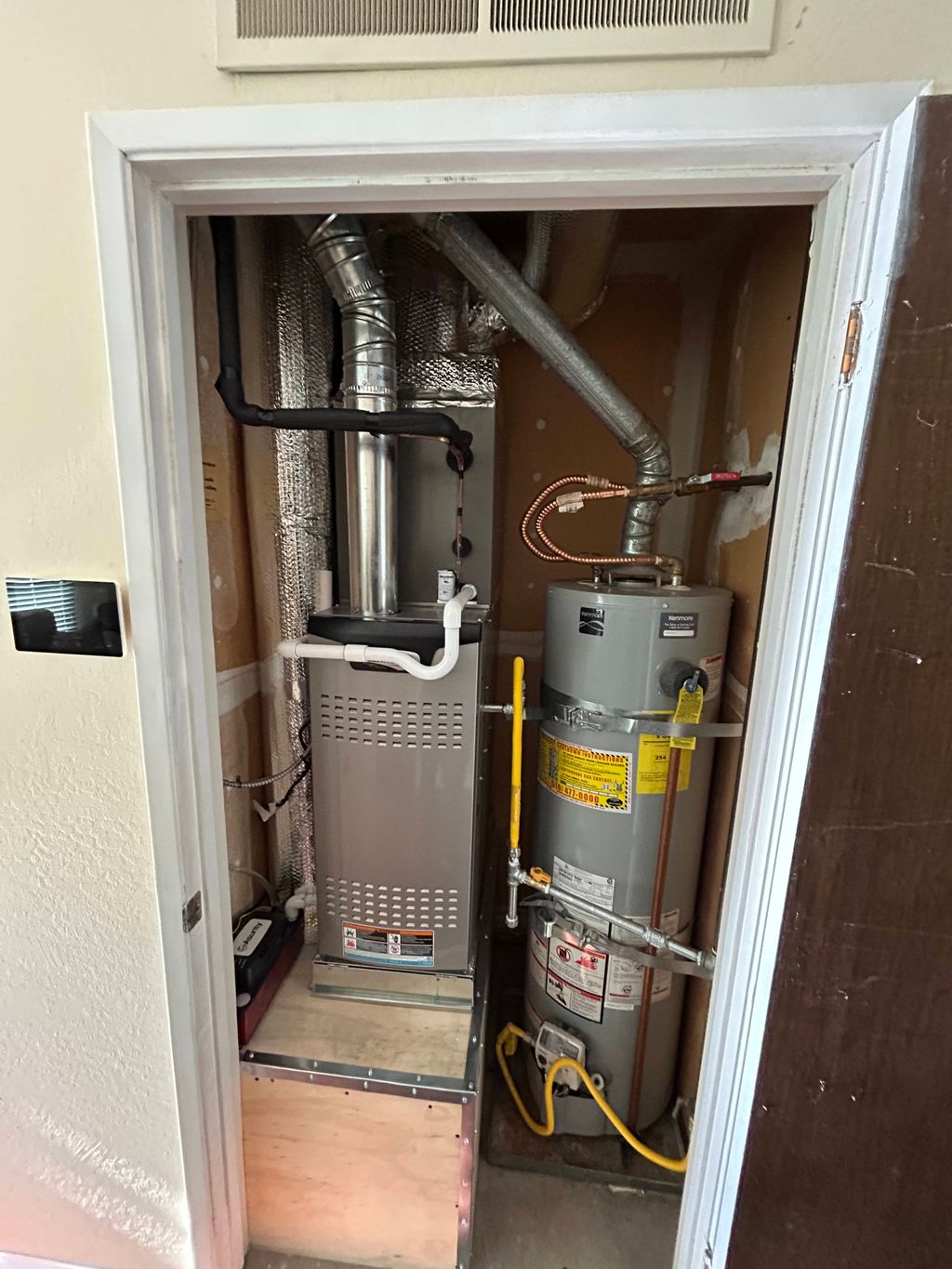 System install downstairs closet