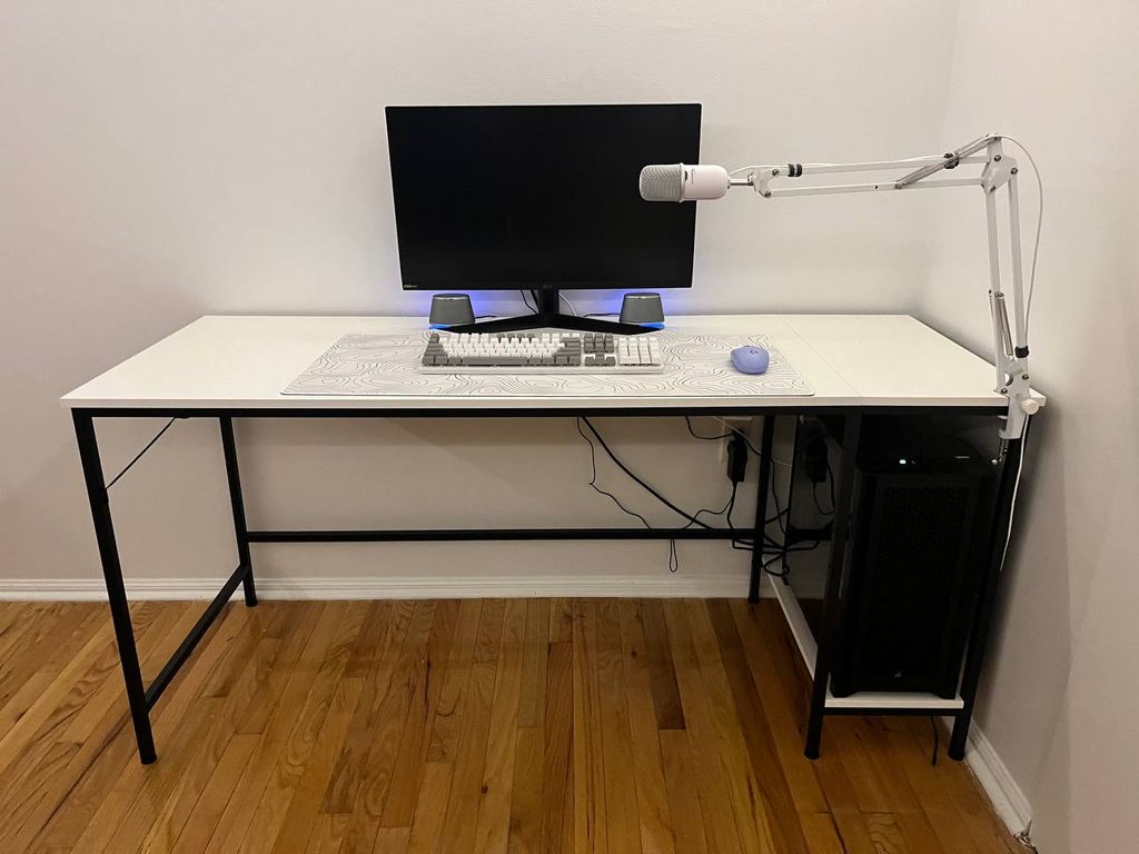 Desk, office chair and PC assembly, software setup