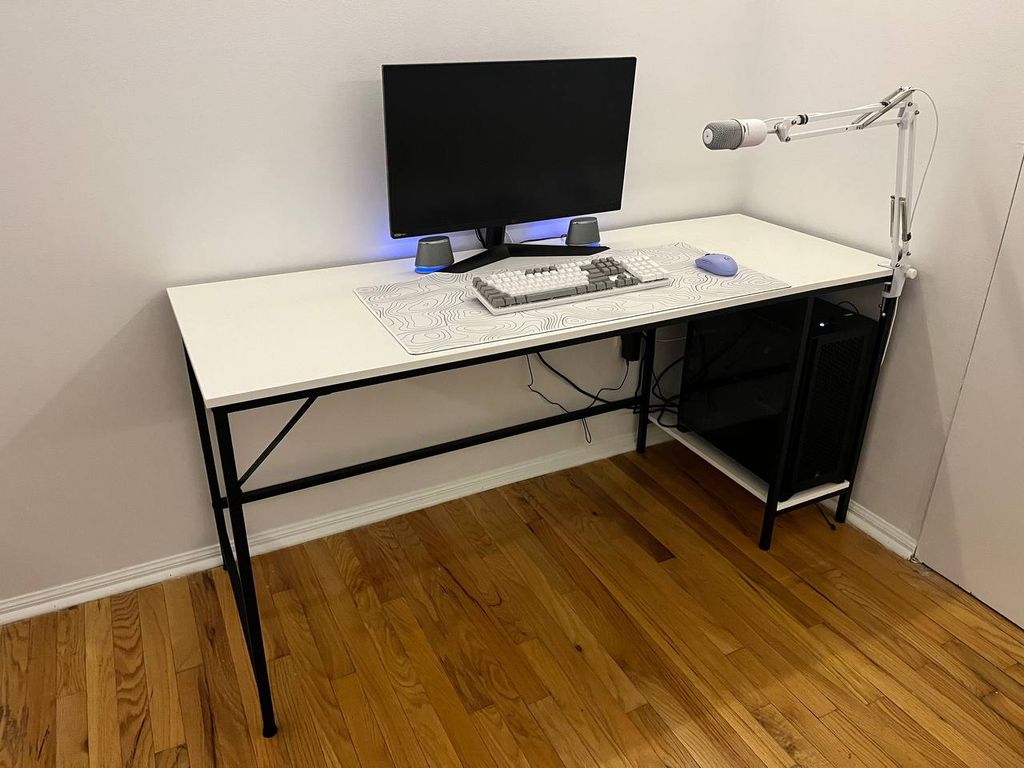 Desk, office chair and PC assembly, software setup