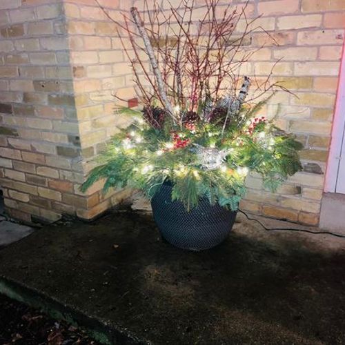 winter porch pot