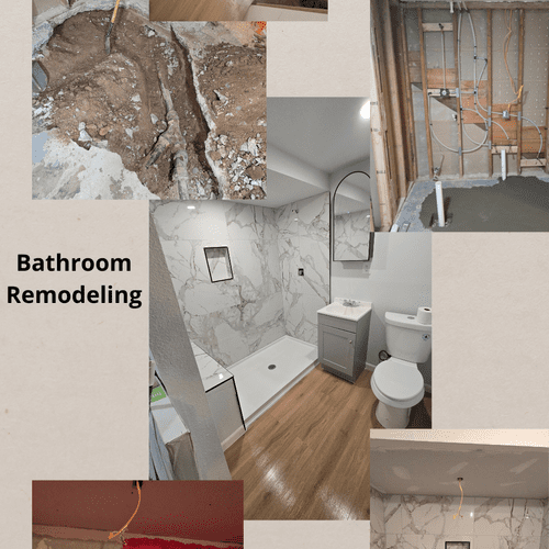 New bathroom, from scratch, drains, electricity al